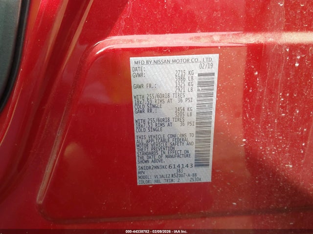 2019 NISSAN PATHFINDER 5N1DR2MN3KC614143 Photo 8