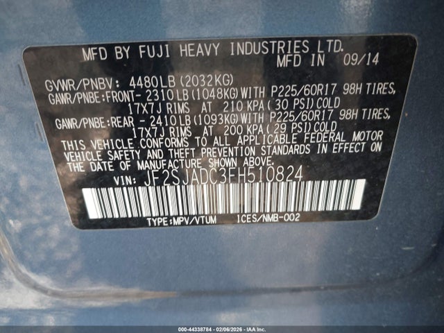 Subaru Forester 2.5i Premium 2015 JF2SJADC3FH510824 Image 9