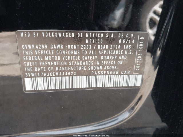 Aukcja sprzedaży 2014 Volkswagen Jetta 2.0l Tdi, vin: 3VWLL7AJXEM444623, numer aukcji: 44338798
