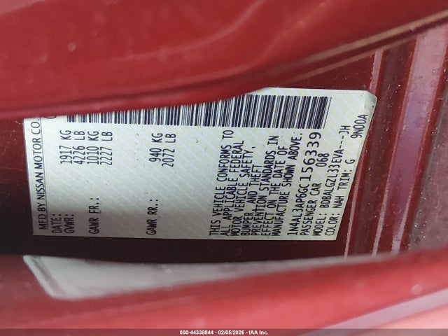 1N4AL3AP6GC156339 Nissan Altima 2.5 S