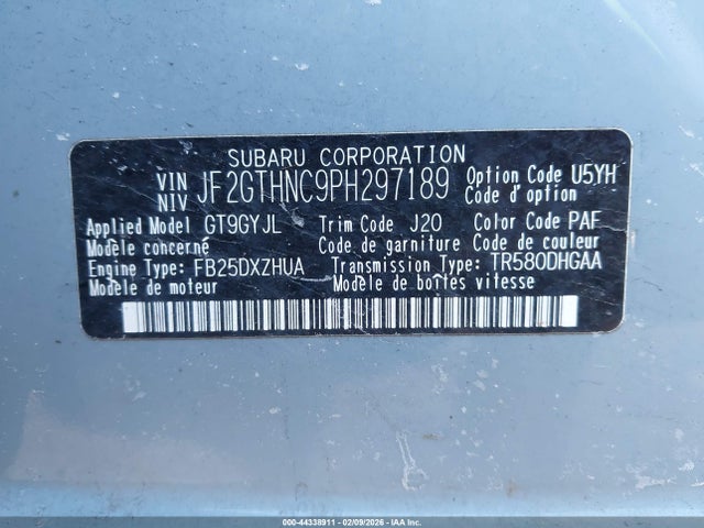 Продажа на аукционе авто 2023 Subaru Crosstrek Limited, vin: JF2GTHNC9PH297189, номер лота: 44338911