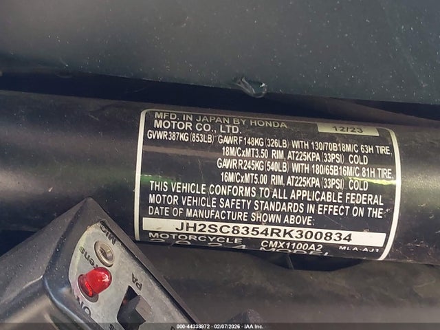 2024 HONDA CMX1100 JH2SC8354RK300834 Photo 9