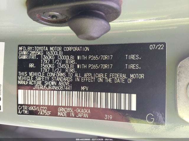JTERU5JR4N6087441 Toyota 4runner Trd Off Road Premium