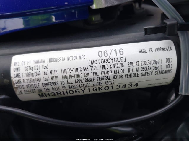 MH3RH06Y1GK013434 Yamaha YZFR3