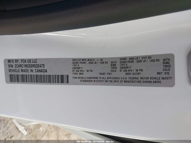 2025 CHRYSLER PACIFICA 2C4RC1BG6SR532473 Photo 8