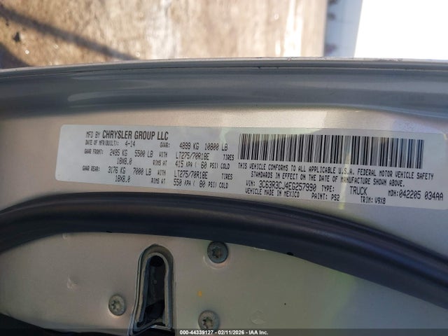 44339127 :رقم المزاد ، 3C63R3CJ4EG257990 vin ، 2014 Ram 3500 Tradesman مزاد بيع