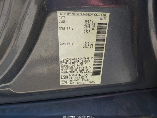 1N4AL3AP0HN363766 Nissan Altima 2.5 S
