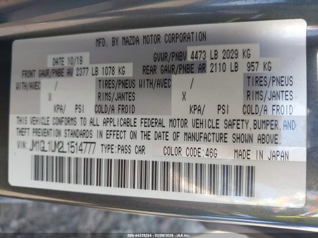 2020 MAZDA MAZDA6 JM1GL1UM2L1514777 Photo 8