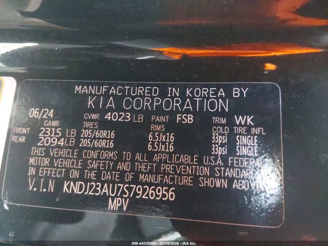 KNDJ23AU7S7926956 KIA SOUL LX