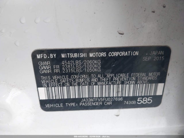 2015 MITSUBISHI LANCER EVOLUTION JA32W7FV5FU027696 Photo 8