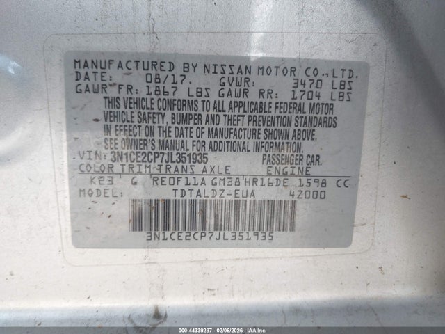 Nissan Versa Note Sv 2018 3N1CE2CP7JL351935 Image 9