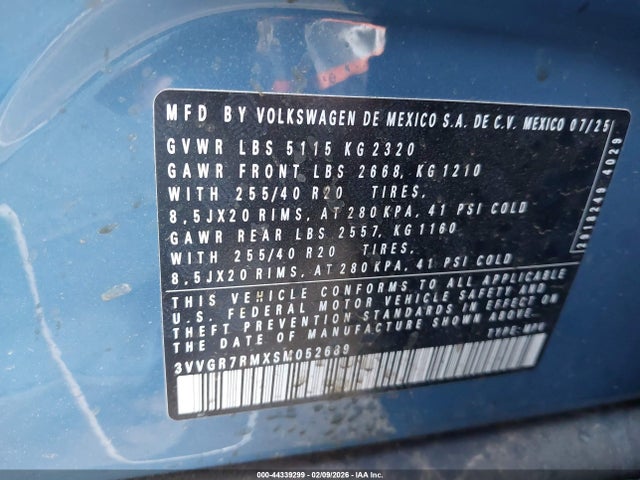 2025 VOLKSWAGEN TIGUAN 3VVGR7RMXSM052689 Photo 8