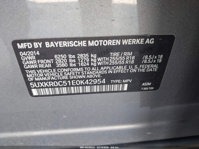 2014 Bmw X5 Xdrive35i მანქანა იყიდება აუქციონზე, vin: 5UXKR0C51E0K42954, აუქციონის ნომერი: 44339322