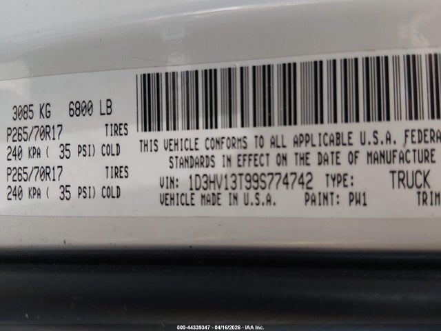 2009 DODGE RAM 1500 1D3HV13T99S774742 Photo 8