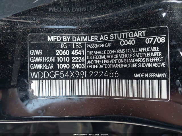 Aukcja sprzedaży 2009 Mercedes-benz C 300 Sport, vin: WDDGF54X99F222456, numer aukcji: 44339400