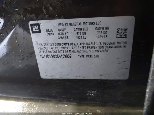 1G1JD5SB2E4109959 Chevrolet Sonic Lt Manual