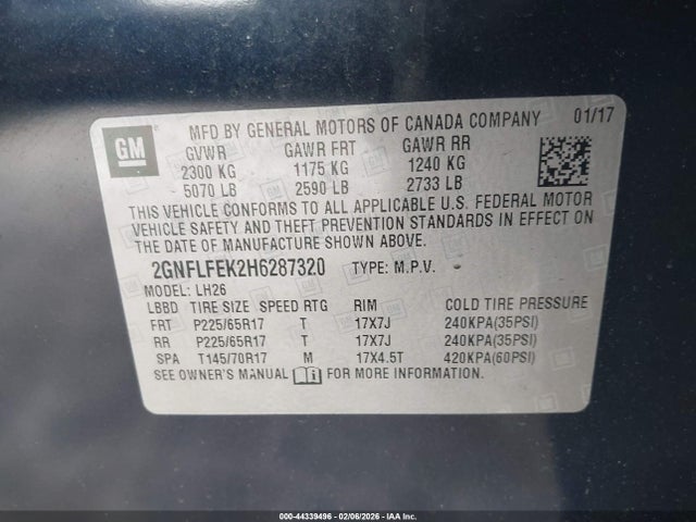 Chevrolet EQUINOX LT 2017 2GNFLFEK2H6287320 Image 9