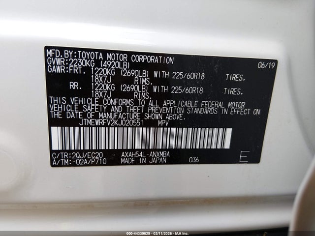 JTMEWRFV2KJ020551 Toyota Rav4 Hybrid Xse