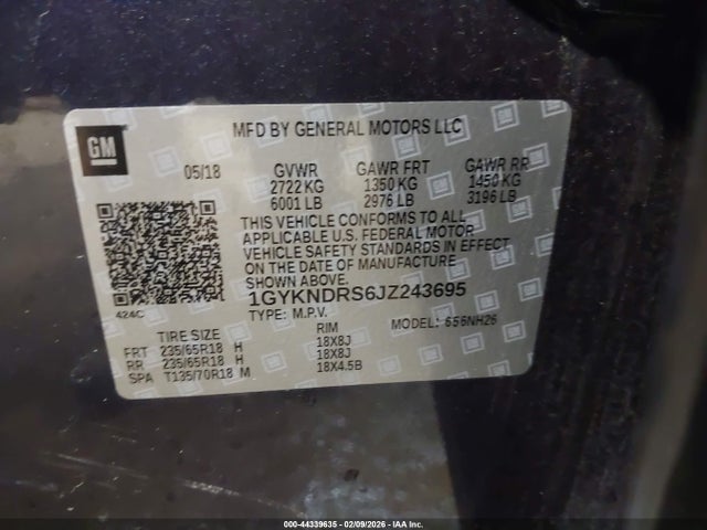 Aukcja sprzedaży 2018 Cadillac Xt5 Luxury, vin: 1GYKNDRS6JZ243695, numer aukcji: 44339635