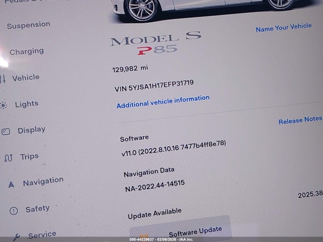 Tesla Model S P85 2014 5YJSA1H17EFP31719 Image 16