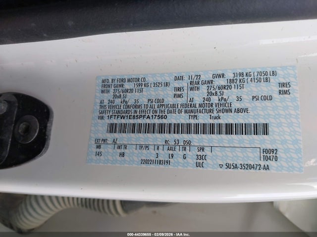 Ford F-150 Lariat 2023 1FTFW1E85PFA17560 Image 9