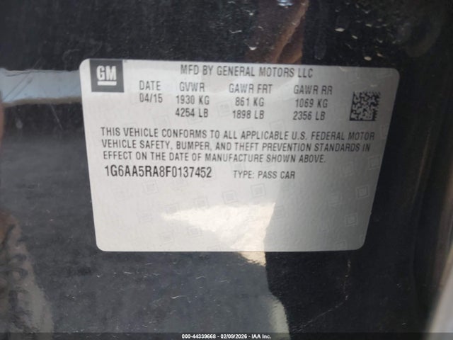 Cadillac Ats Standard 2015 1G6AA5RA8F0137452 Image 9