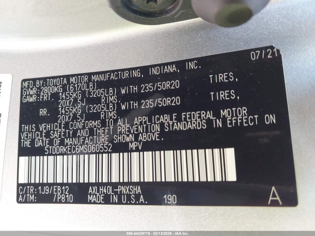 2021 TOYOTA SIENNA 5TDDRKEC6MS060552 Photo 8