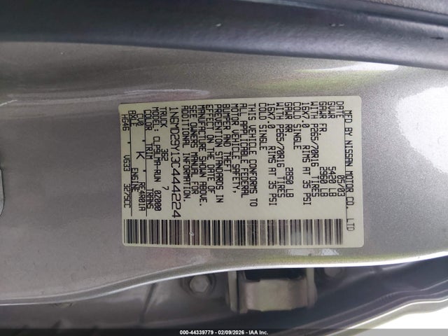 Aukcja sprzedaży 2003 Nissan Frontier Sve-v6, vin: 1N6MD29Y13C444224, numer aukcji: 44339779