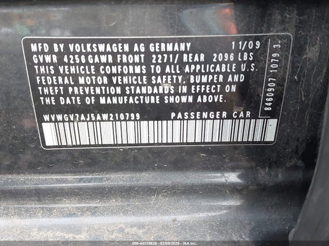 Продаж на аукціоні авто 2010 Volkswagen Gti 4-door, vin: WVWGV7AJ5AW210799, номер лоту: 44339929