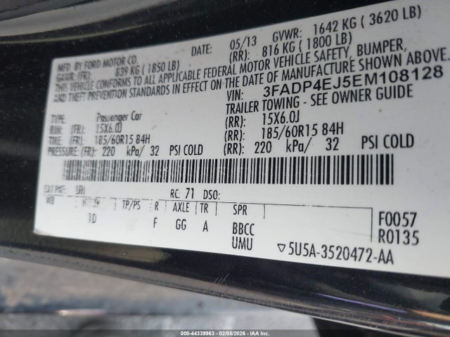 Ford FIESTA SE 2014 3FADP4EJ5EM108128 Image 9