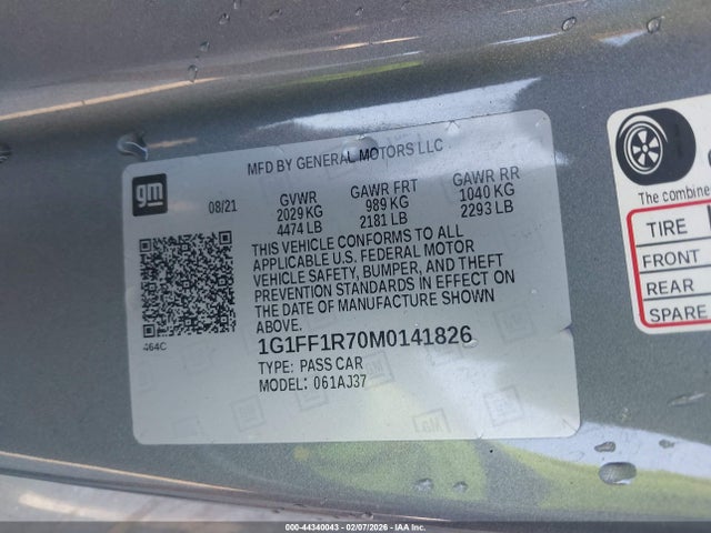 2021 CHEVROLET CAMARO 1G1FF1R70M0141826 Photo 8