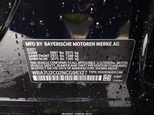 2022 BMW 750 WBA7U2C02NCG96327 Photo 8