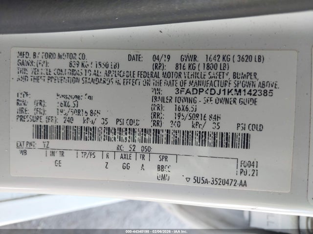 2019 FORD FIESTA 3FADP4DJ1KM142385 Photo 8