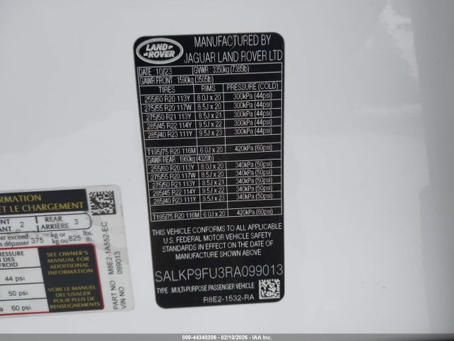 2024 LAND ROVER RANGE ROVER SALKP9FU3RA099013 Photo 8