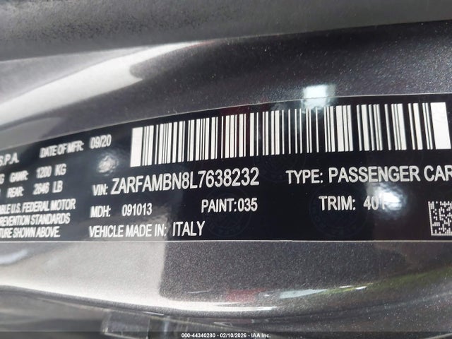 ZARFAMBN8L7638232 Alfa Romeo Giulia Ti Sport Rwd