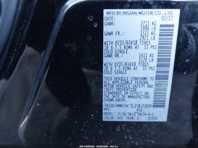 5N1DL0MM7HC528209 Infiniti QX60