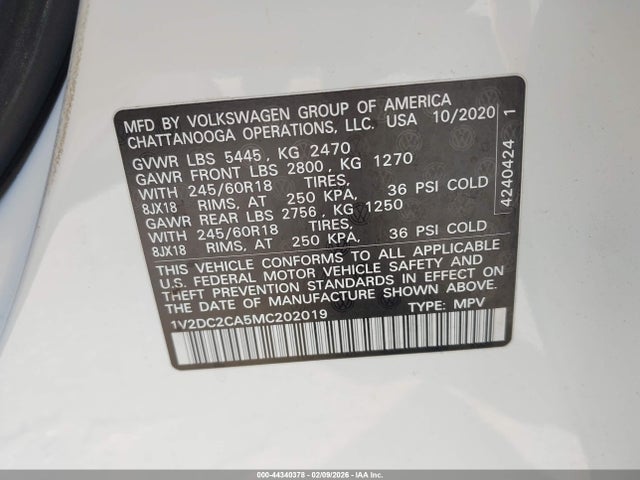 2021 VOLKSWAGEN ATLAS CROSS SPORT 1V2DC2CA5MC202019 Photo 8