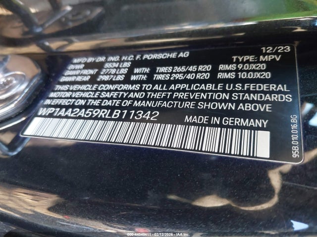WP1AA2A59RLB11342 Porsche Macan T