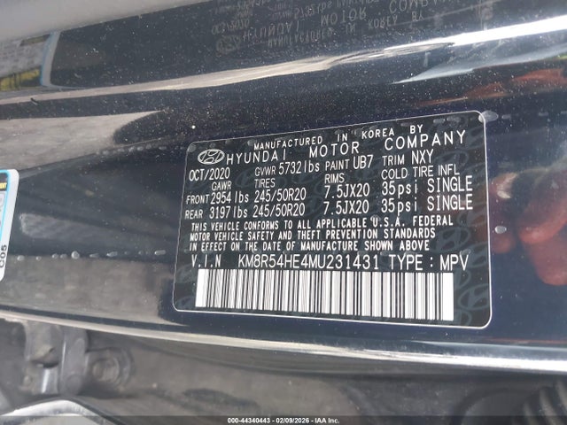KM8R54HE4MU231431 Hyundai Palisade Limited
