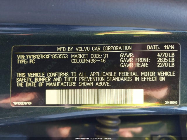 2015 VOLVO S60 YV1612TKXF1353553 Photo 8