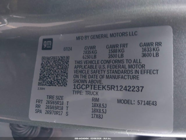 1GCPTEEK5R1242237 Chevrolet Colorado 4wd Trail Boss
