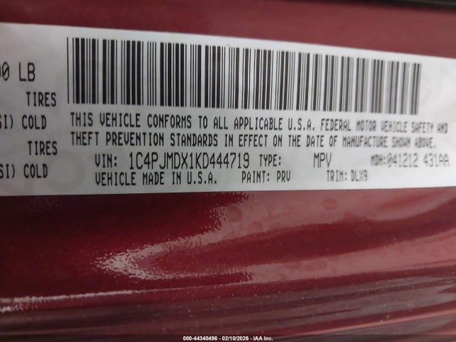 1C4PJMDX1KD444719 Jeep Cherokee Limited 4x4