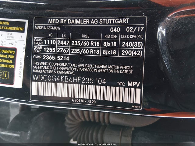 2017 MERCEDES-BENZ GLC 300 WDC0G4KB6HF235104 Photo 8