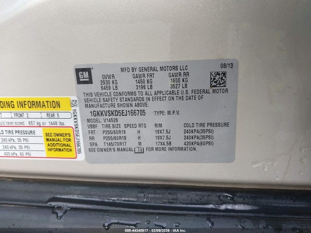 1GKKVSKD5EJ166705 GMC Acadia Slt-2