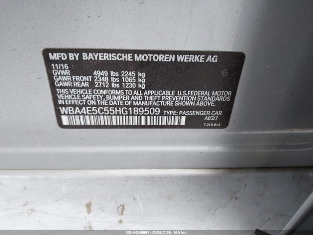 Продажа на аукционе авто 2017 Bmw 440i Gran Coupe Xdrive, vin: WBA4E5C55HG189509, номер лота: 44340561