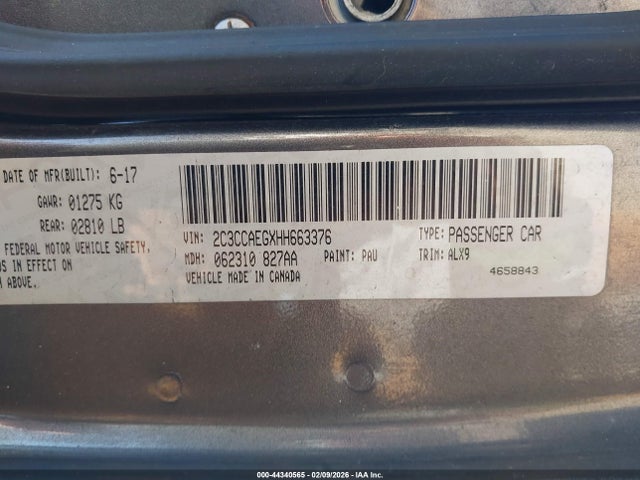 Aukcja sprzedaży 2017 Chrysler 300c, vin: 2C3CCAEGXHH663376, numer aukcji: 44340565