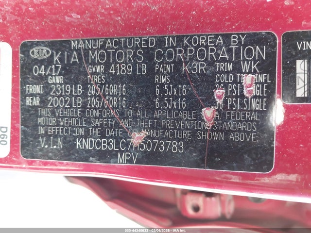 Aukcja sprzedaży 2017 Kia Niro Lx, vin: KNDCB3LC7H5073783, numer aukcji: 44340633