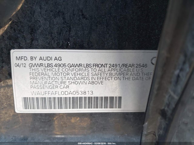 2013 AUDI A4 WAUFFAFL0DA053813 Photo 8