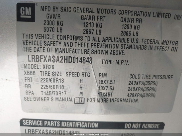 Buick Envision Preferred 2017 LRBFXASA2HD014843 Image 9