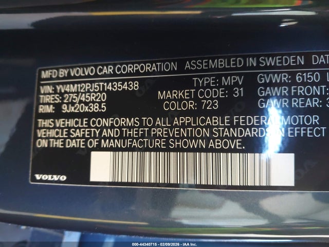 YV4M12PJ5T1435438 Volvo Xc90 Core
